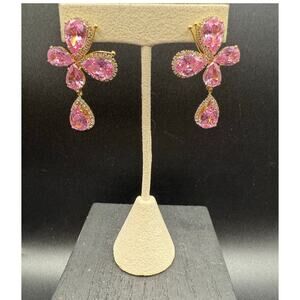Betsey Johnson Pink Butterfly Dangle Earrings